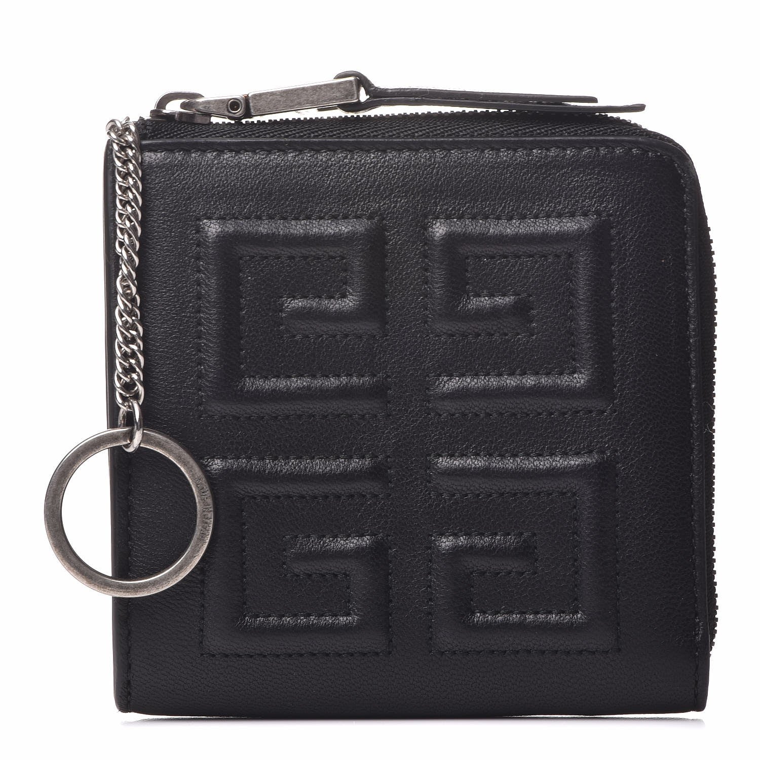 Givenchy Lambskin Logo Zip Around Compact Wallet Black 1 of 7