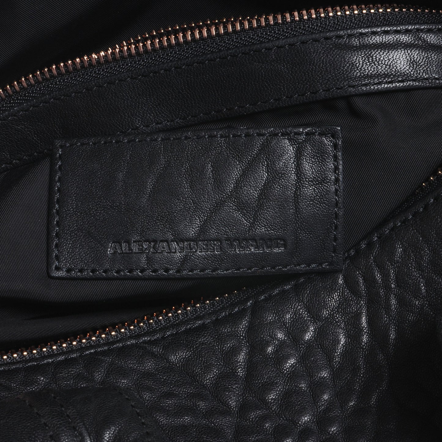 Leather Rocco w Rose Gold Hardware Black