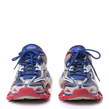 Balenciaga Rubber Mesh Bi-Color Mens Track.2 Open Sneakers 42 Beige Blue Red 3 of 4