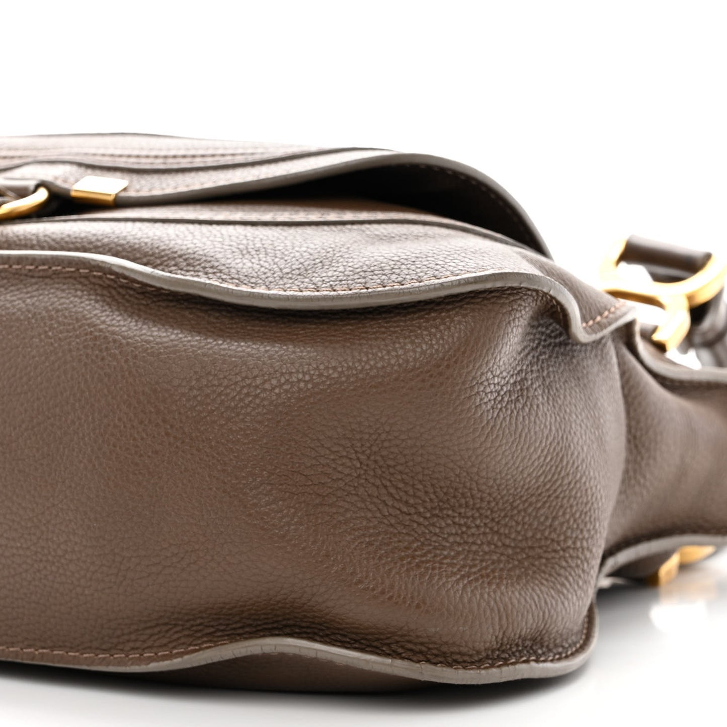 Calfskin Medium Marcie Satchel Brown Seed