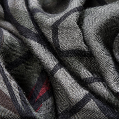 Hermes Cashmere Silk Quadridge Scarf 140 2 of 5