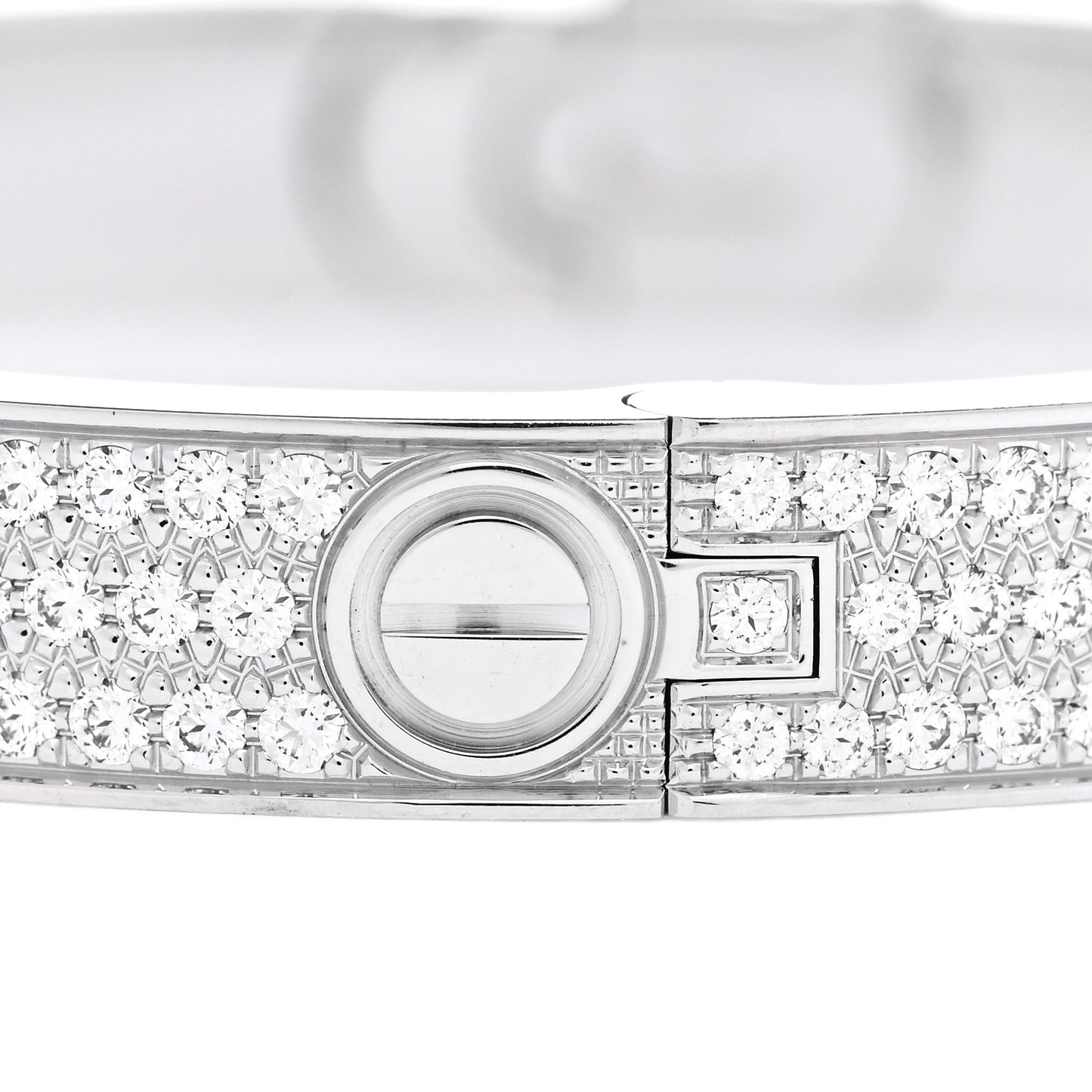 18K White Gold Diamond LOVE Paved Bracelet 16