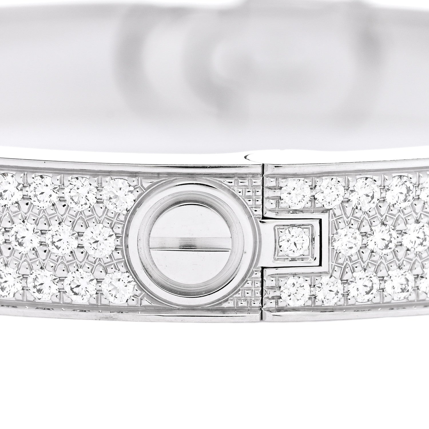 Cartier 18K White Gold Diamond LOVE Paved Bracelet 16 4 of 8