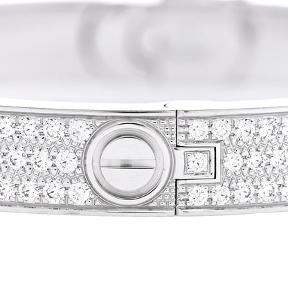 Cartier 18K White Gold Diamond LOVE Paved Bracelet 16 4 of 8