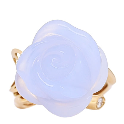 Christian Dior 18K Yellow Gold Diamond Chalcedony Rose Dior Pre Catelan Ring 49 4.75 1 of 5