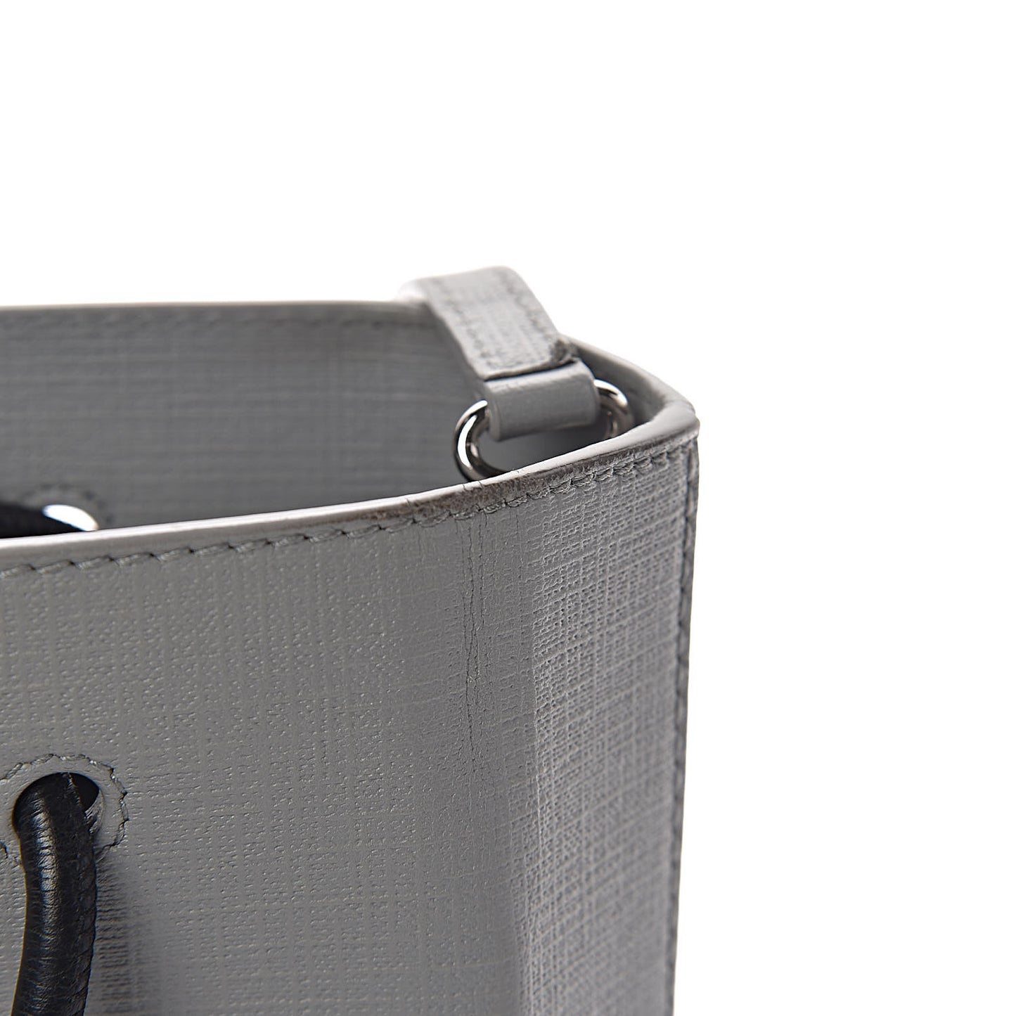 Calfskin Logo XXS Shopping Tote Gris Fossile