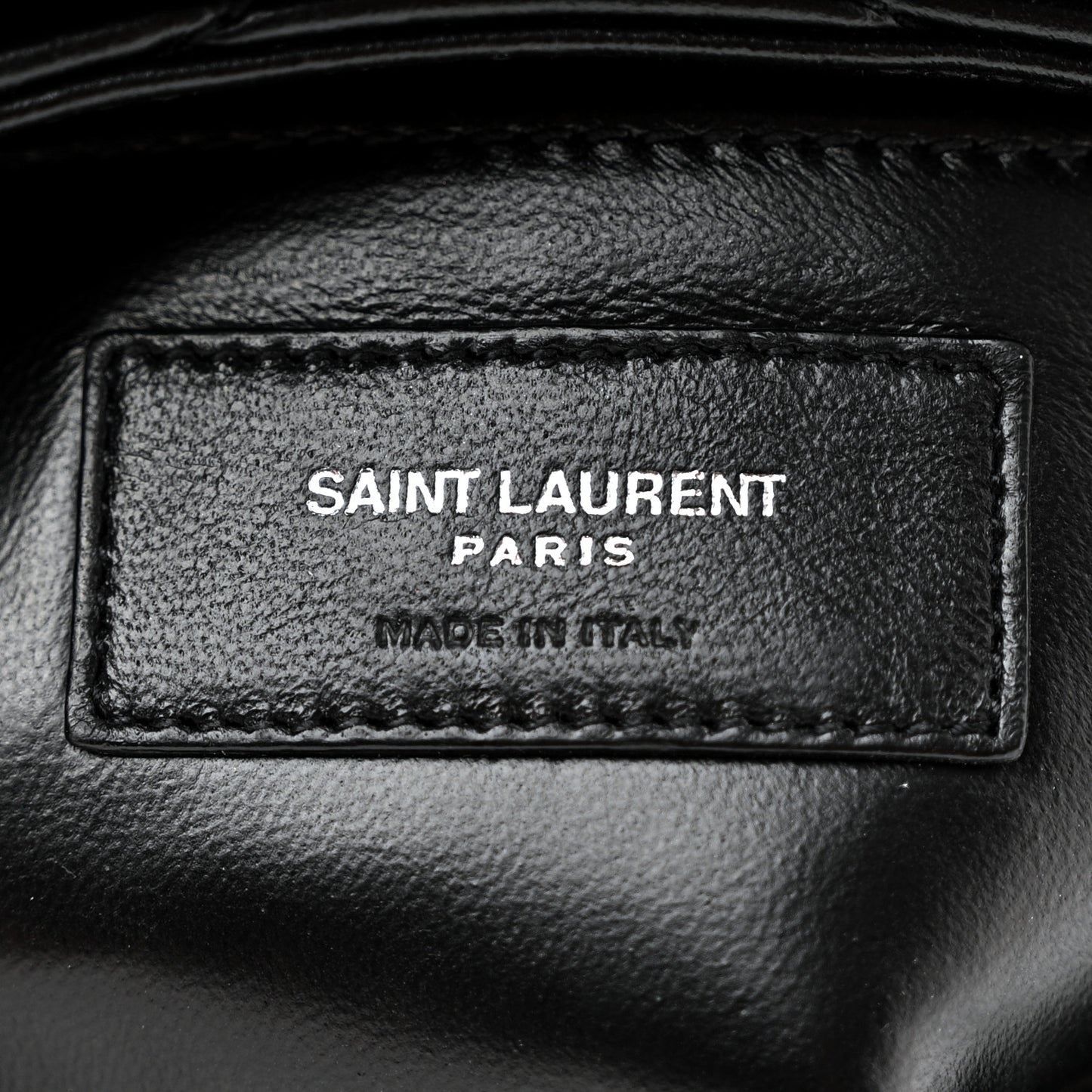 Calfskin Y Quilted Monogram Small Loulou Chain Satchel Black