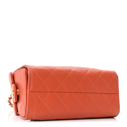 Chanel Caviar Quilted Mini Chanel 25 Handbag Dark Orange 4 of 10