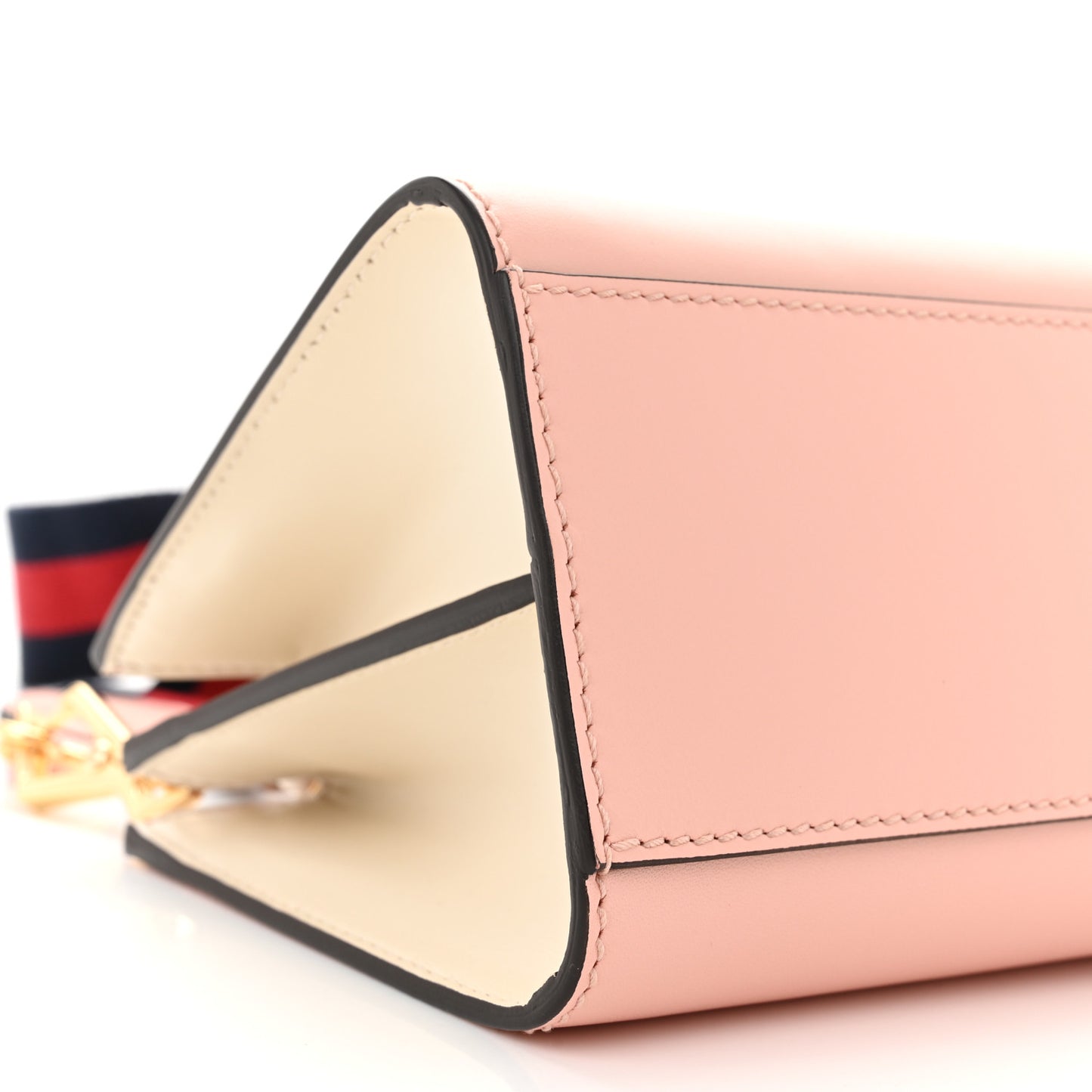 Nappa Bamboo Web Mini Nymphaea Top Handle Bag Perfect Pink Mystic White