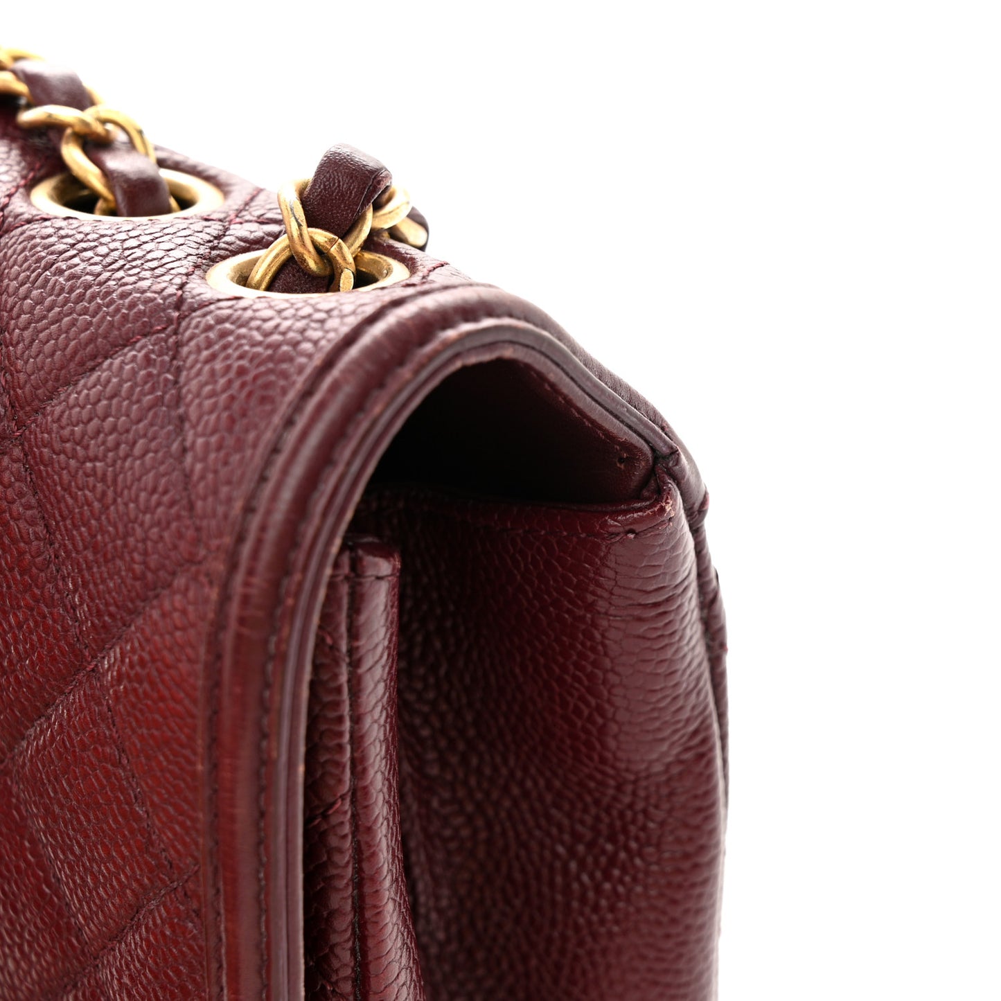 Caviar Quilted Medium CC Filigree Flap Burgundy