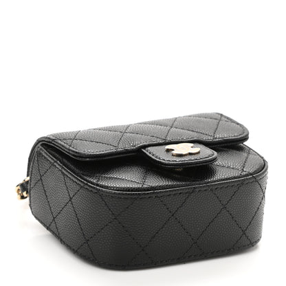 Chanel Caviar Quilted Flap Card Holder On Chain Black 4 of 11
