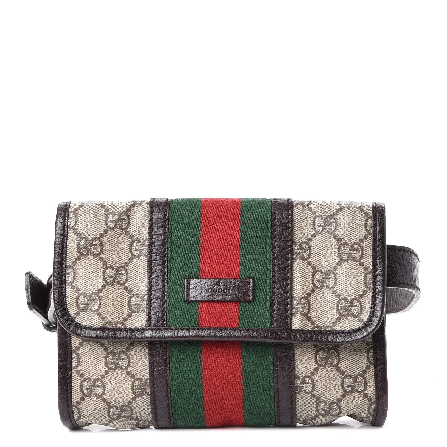 Gucci GG Monogram Plus Web Belt Bag Dark Brown 1 of 10