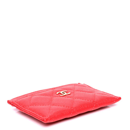 Chanel Caviar Quilted Card Holder Red 3 of 4