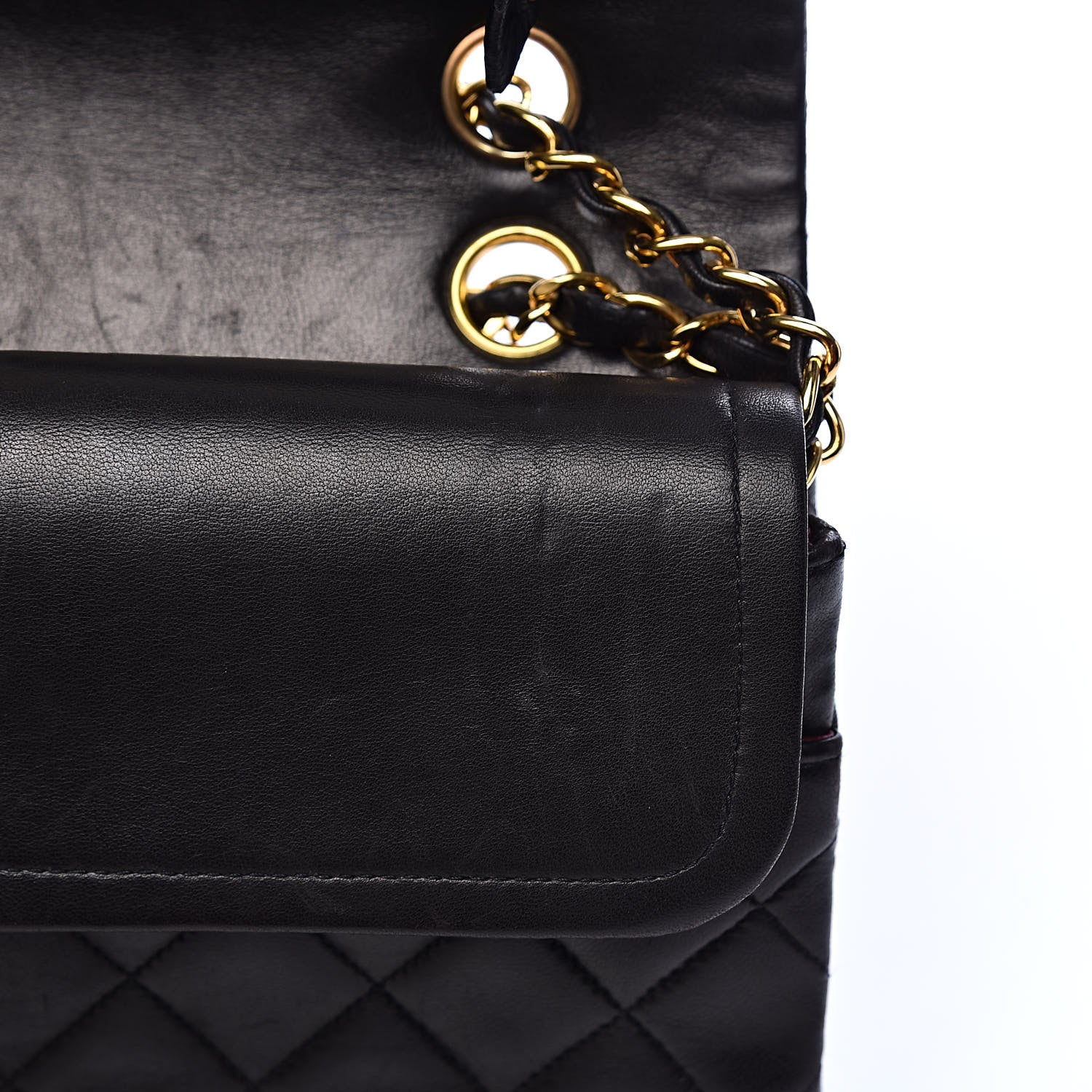Chanel Lambskin Quilted Medium Double Flap Black 11 of 15