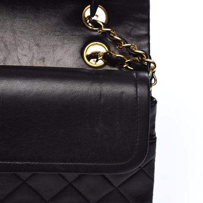 Chanel Lambskin Quilted Medium Double Flap Black 11 of 15