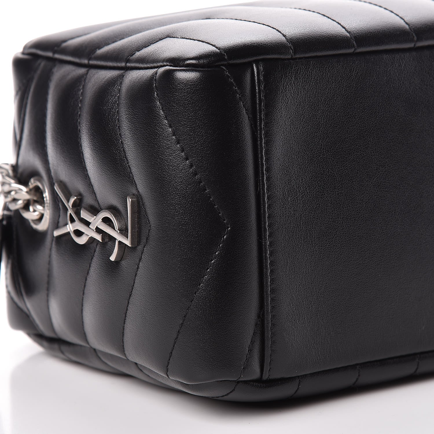 Saint Laurent Calfskin Y Quilted Monogram Small Loulou Bowling Bag Black 9 of 10