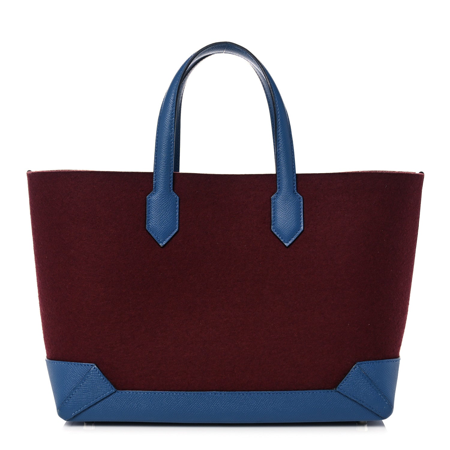 Hermes Felt Epsom Maxibox Cabas 30 Bordeaux Bleu Agate 1 of 19