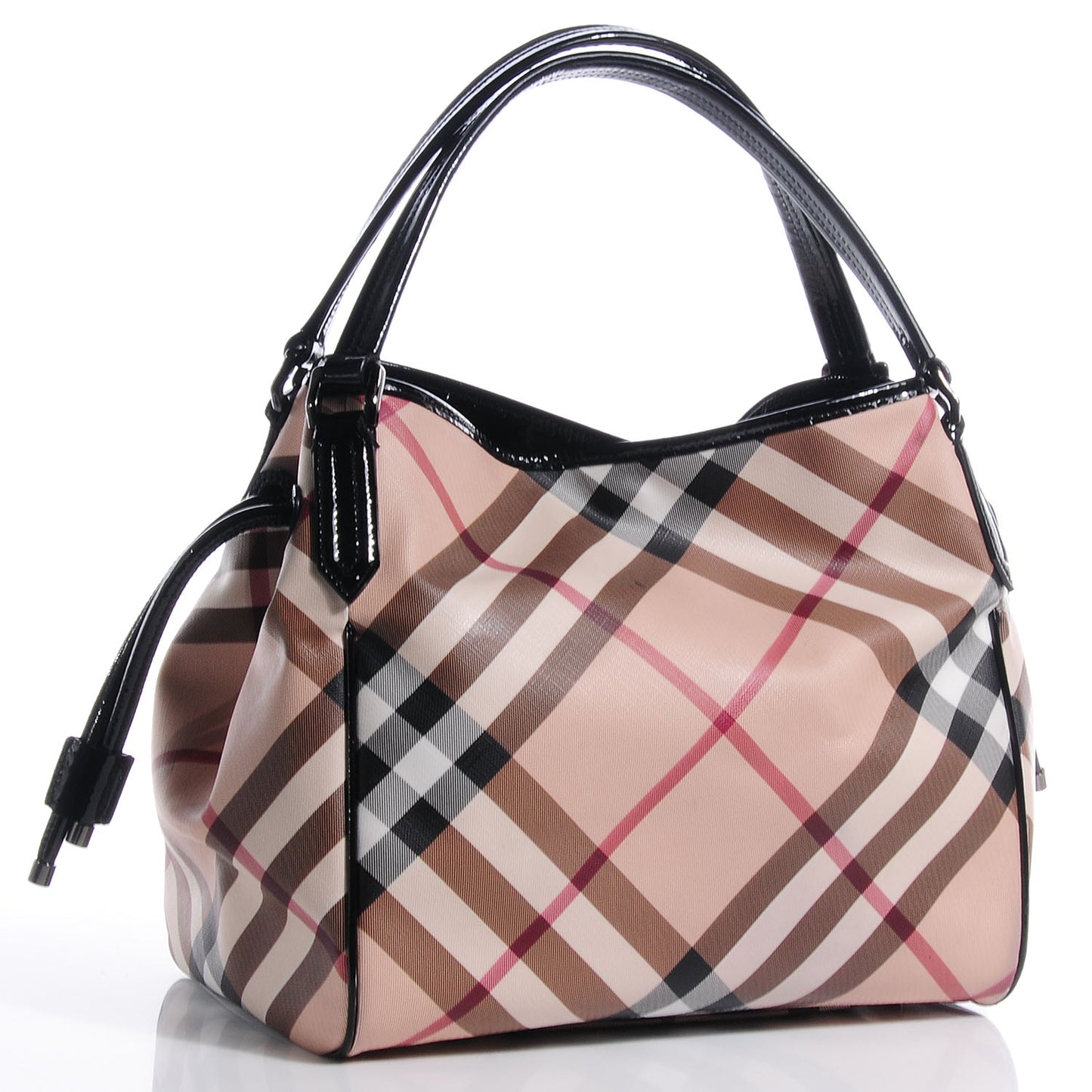 Patent Trim Nova Check Tote Black