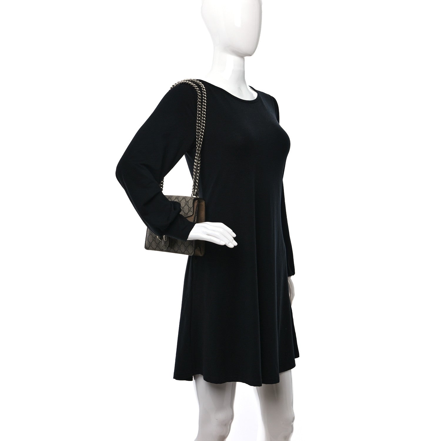 Gucci GG Supreme Monogram Mini Dionysus Shoulder Bag Taupe 2 of 9