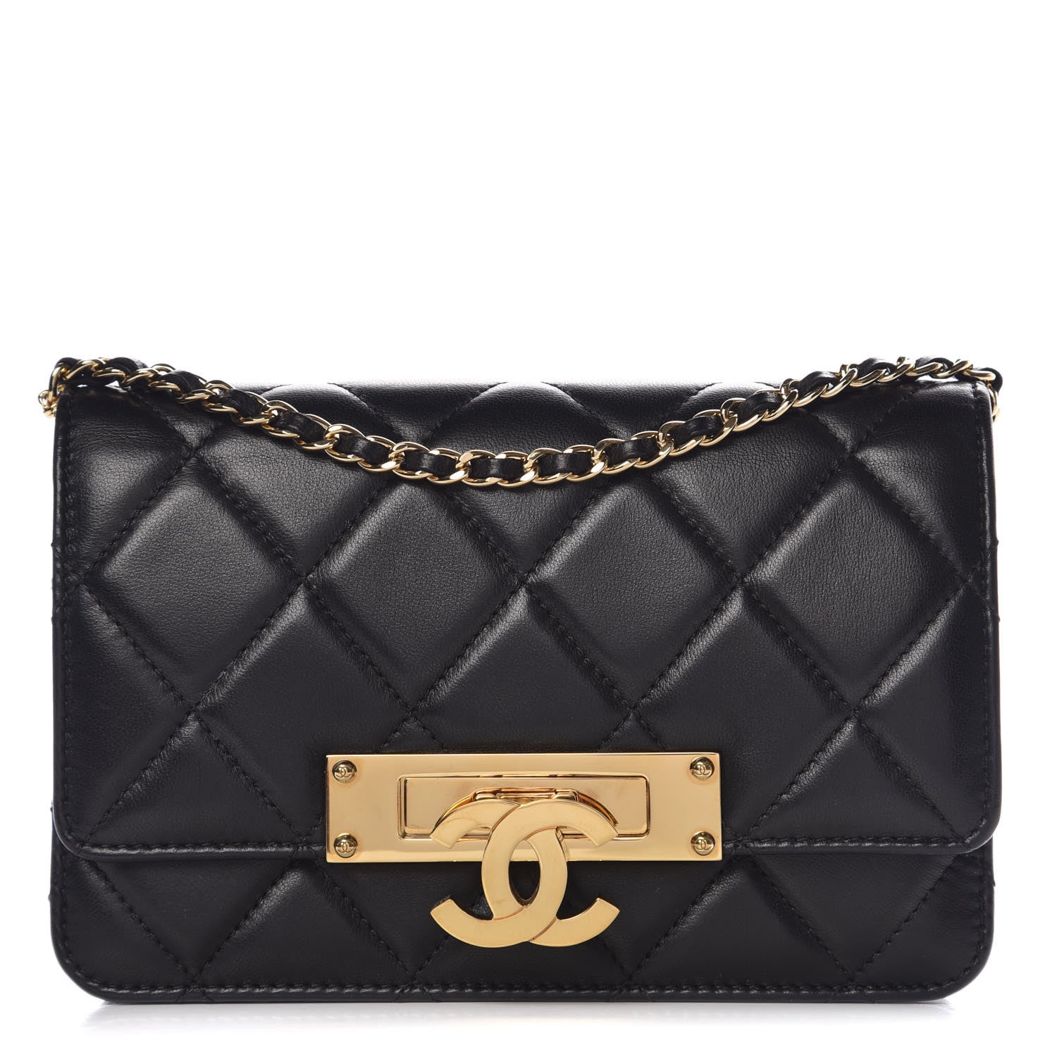 Chanel Lambskin Quilted Golden Class Wallet on Chain WOC Black 1 of 10