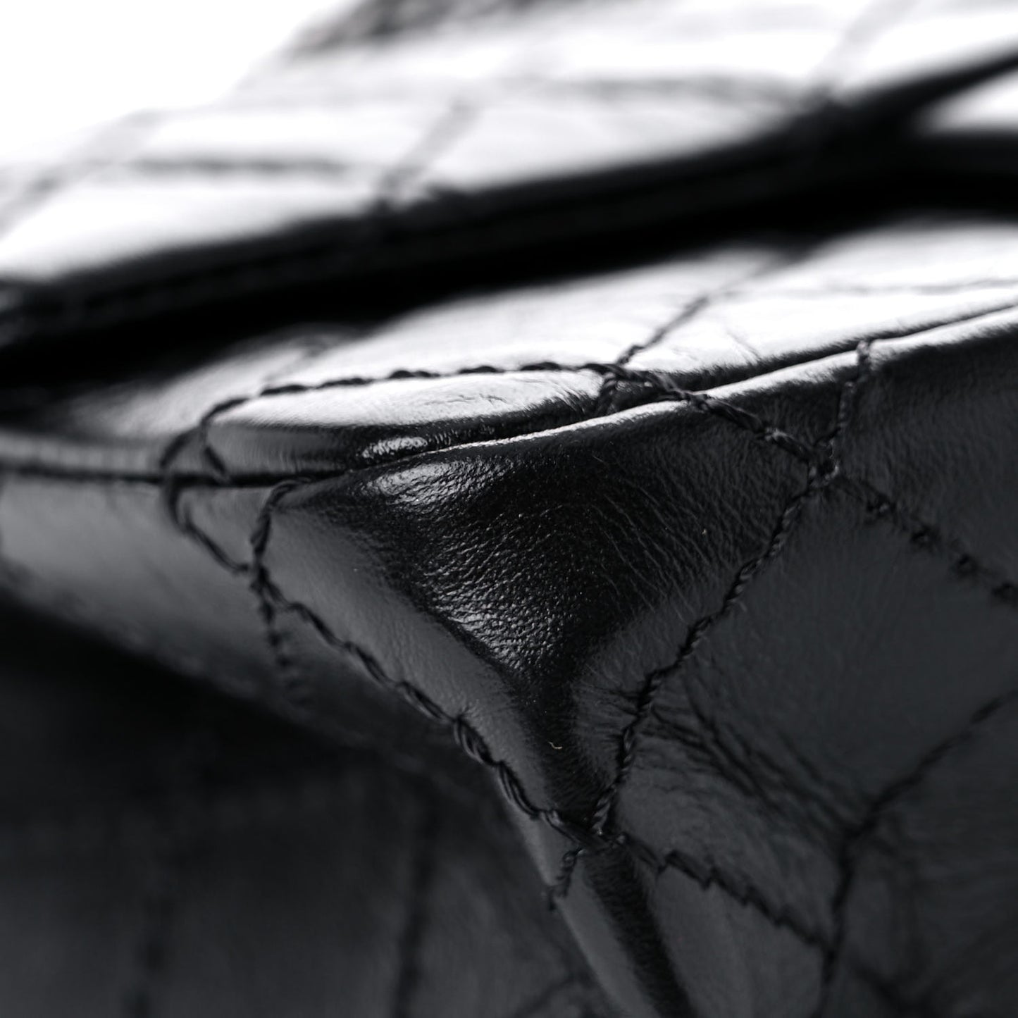 Aged Calfskin Quilted 2.55 Reissue Mini Flap So Black