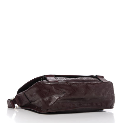 Gucci Imprime Monogram Medium Double Buckle Flap Messenger Bag Bordeaux 4 of 10