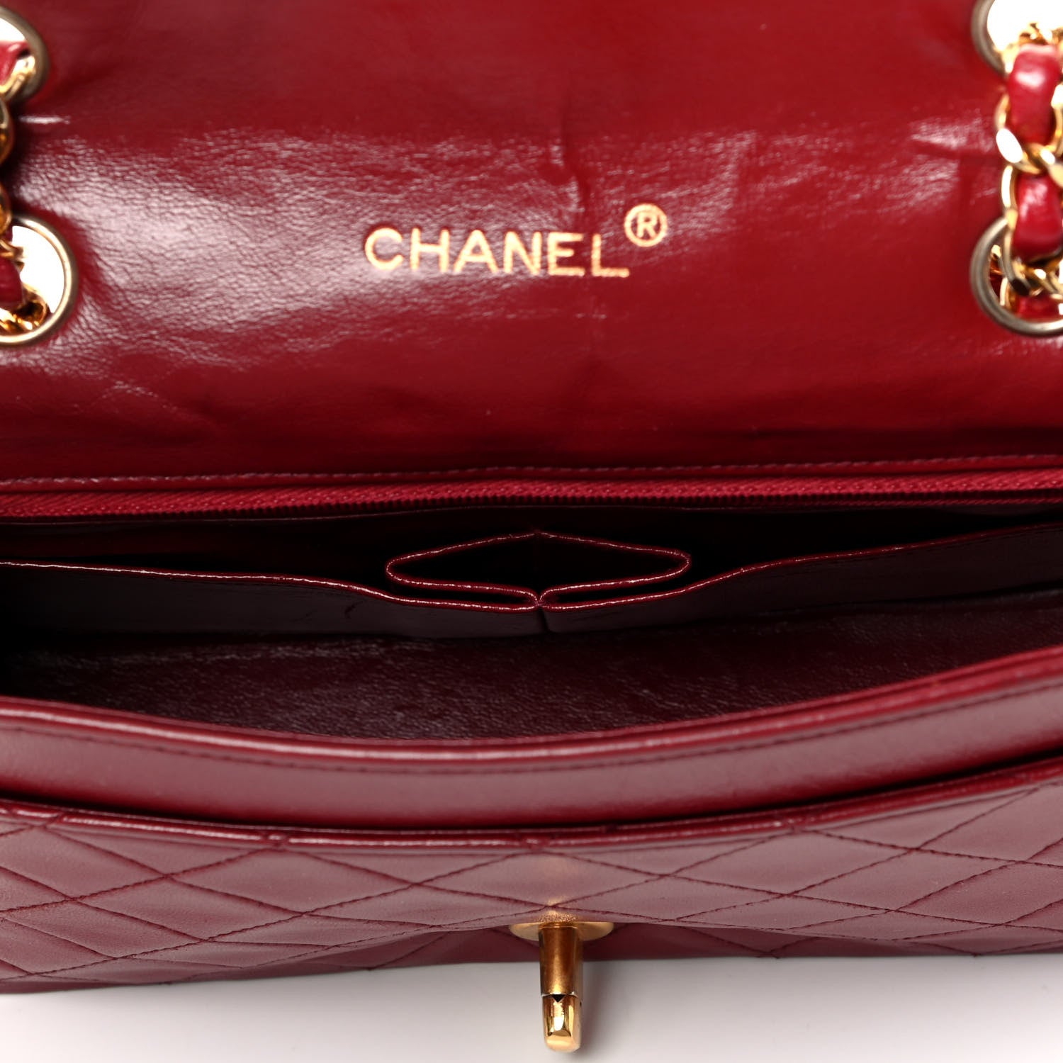 Chanel Lambskin Quilted Small Single Flap Bag Red 4 of 4