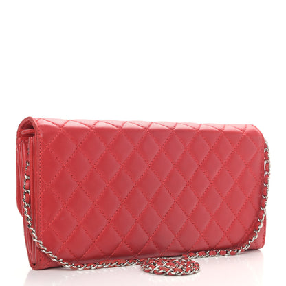 Chanel Lambskin Quilted Chain Clutch Flap Red 3 of 11