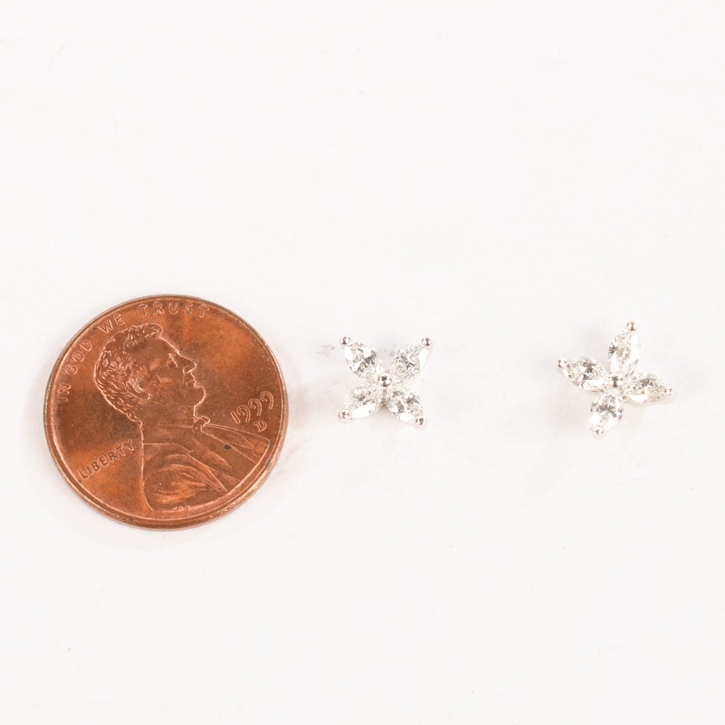 Platinum Diamond .64ct Small Victoria Earrings