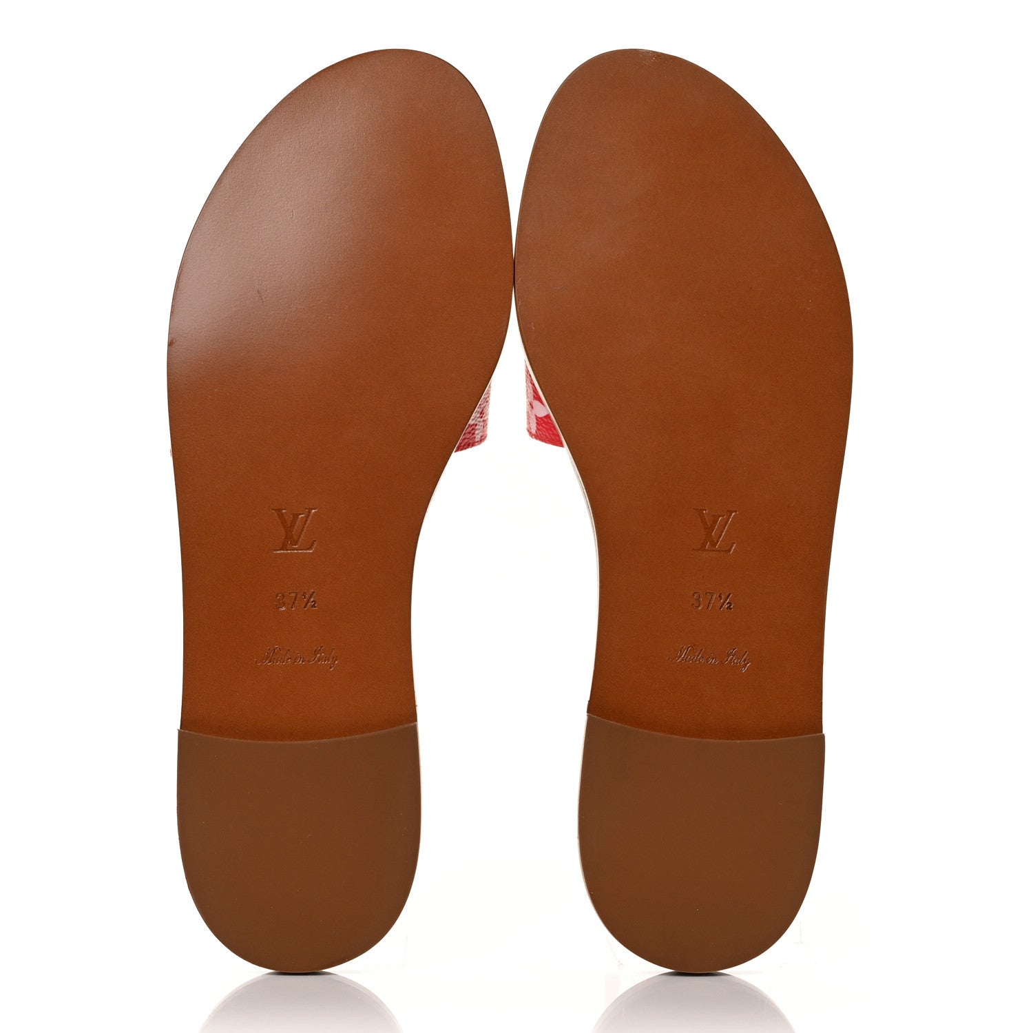 Louis Vuitton Monogram Escale Lock It Flat Mule 37.5 Rouge 5 of 8