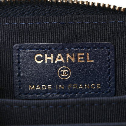 Chanel Caviar Enamel Coco Casino Quilted Zip Coin Purse Navy Blue 6 of 8
