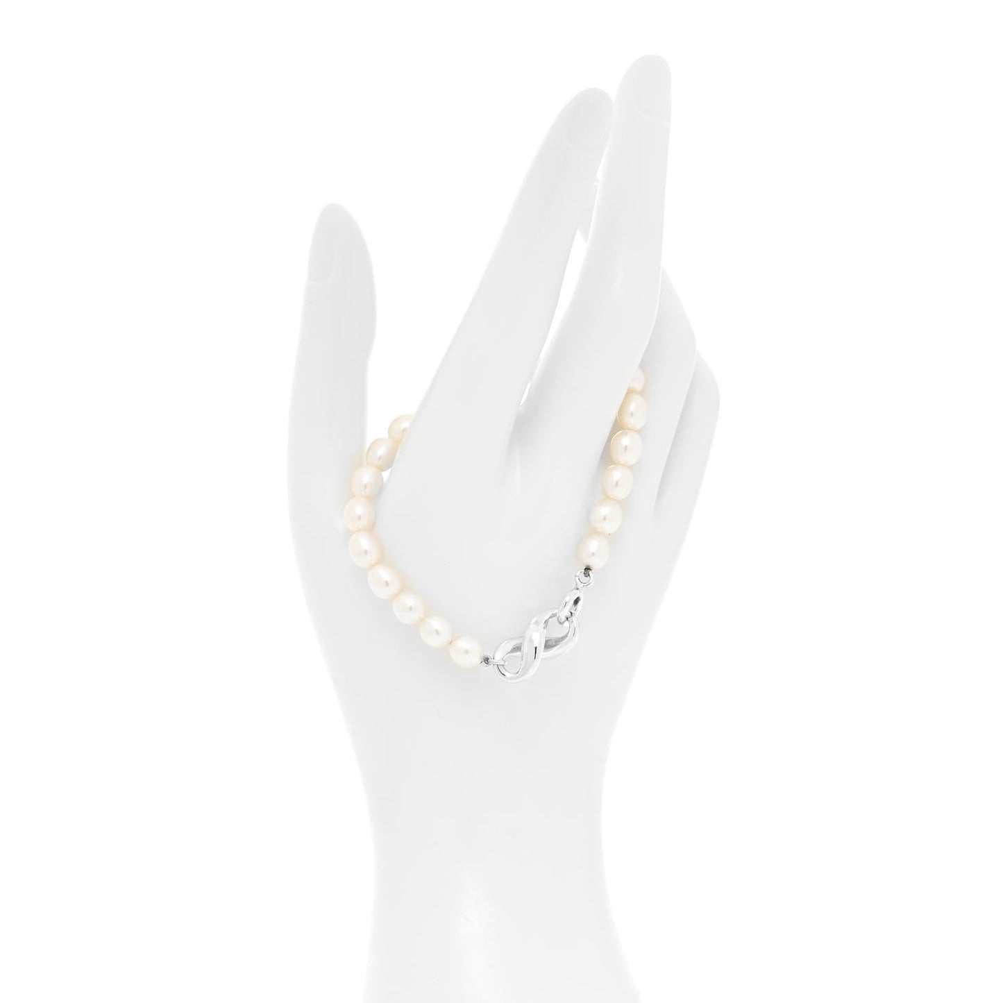 Sterling Silver Pearl Figure 8 Bracelet