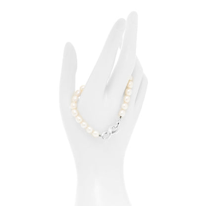 Tiffany Sterling Silver Pearl Figure 8 Bracelet 2 of 5