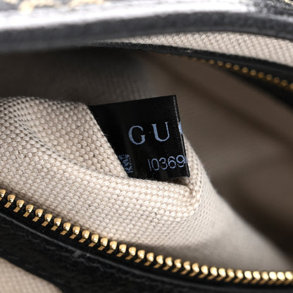 Gucci Jacquard Denim GG Monogram Small Jackie 1961 Hobo Black Ivory 7 of 11
