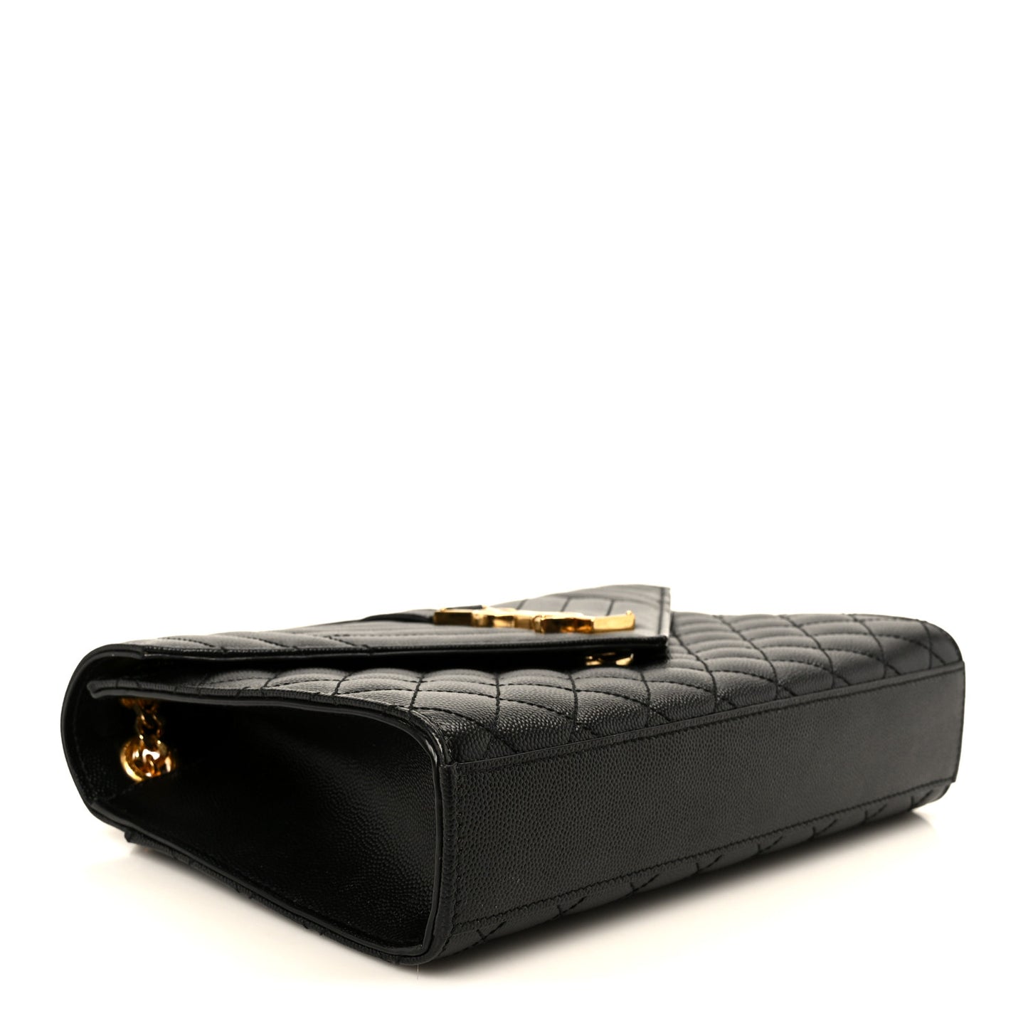 Grain De Poudre Textured Mixed Matelasse Triquilt Medium Monogram Satchel Black