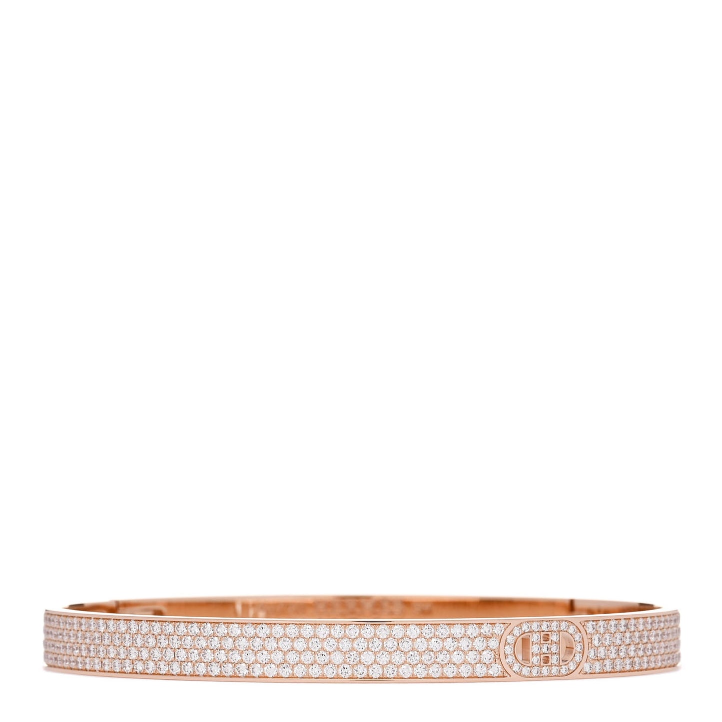 18K Rose Gold Pave Diamond H D'Ancre Bracelet SH