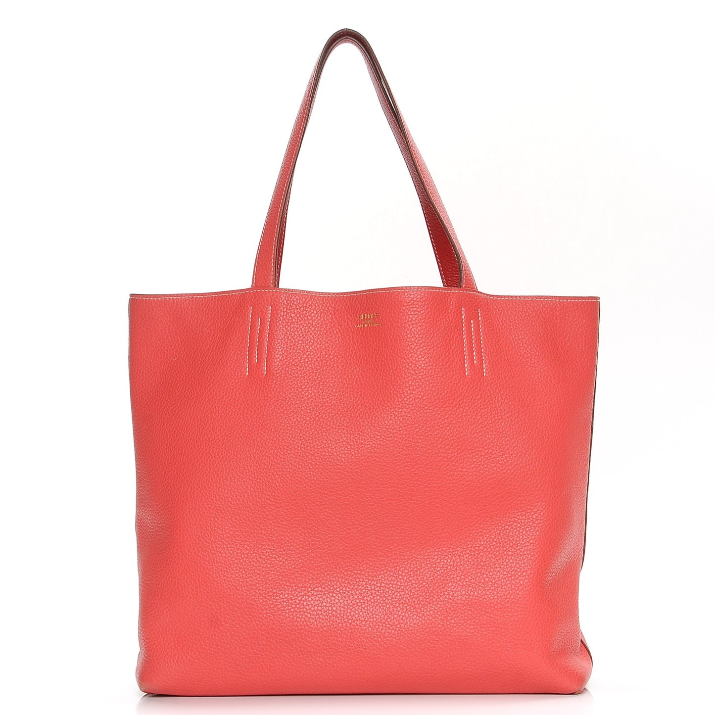 Taurillon Clemence Double Sens 36 Reversible Tote Peony Sanguine