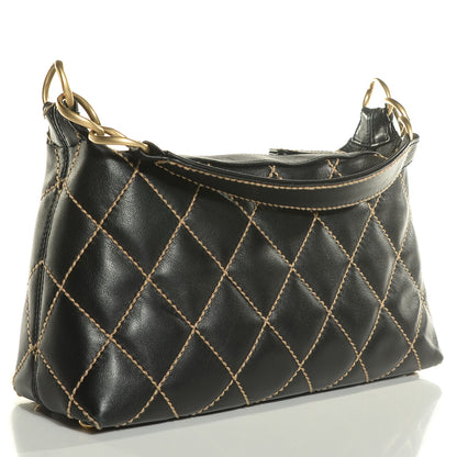 Chanel Calfskin Wild Stitch Hobo Black 3 of 7