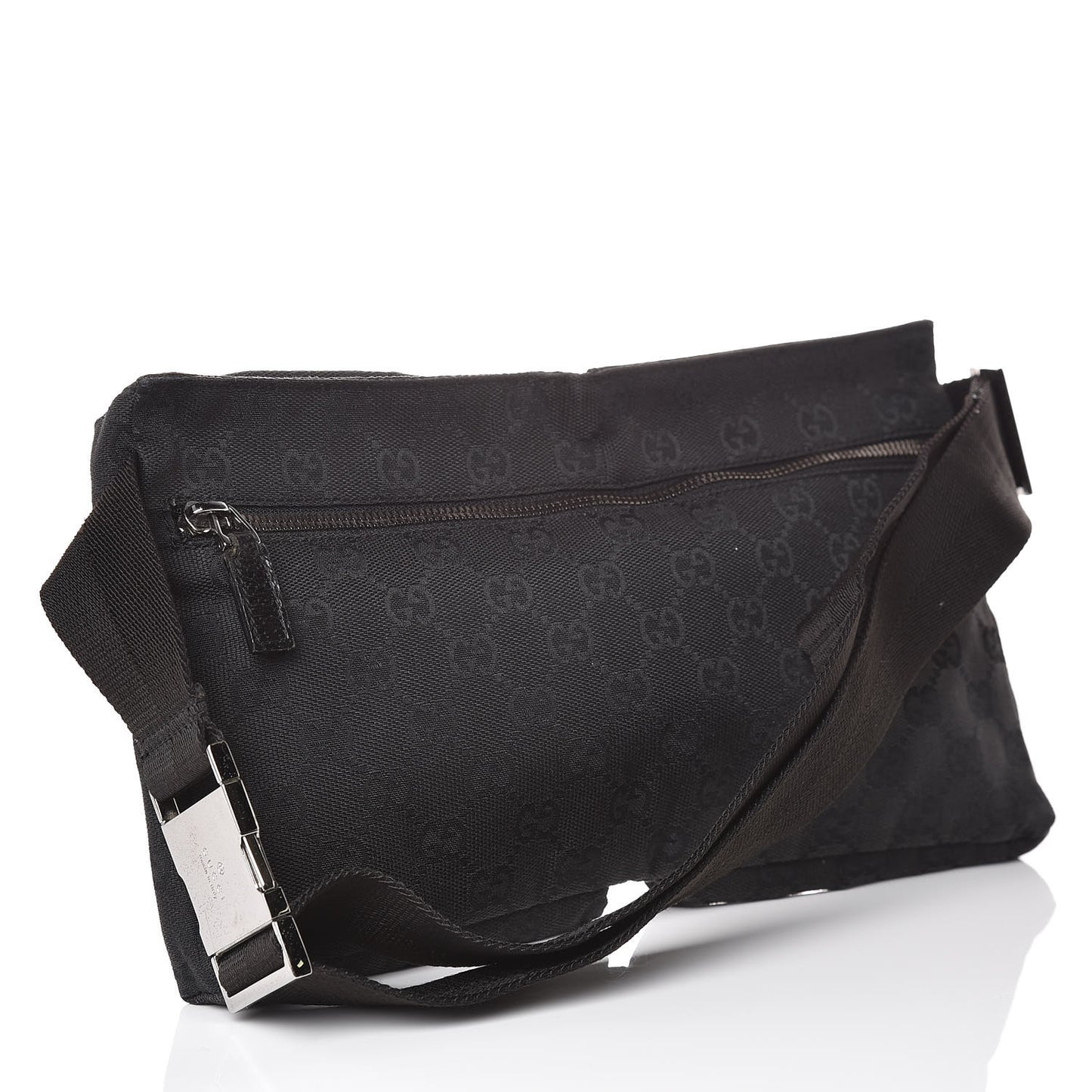 GG Monogram Double Pocket Belt Bag Black