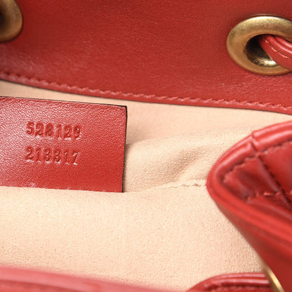 Gucci Calfskin Matelasse GG Marmont Flap Backpack Hibiscus Red 6 of 9