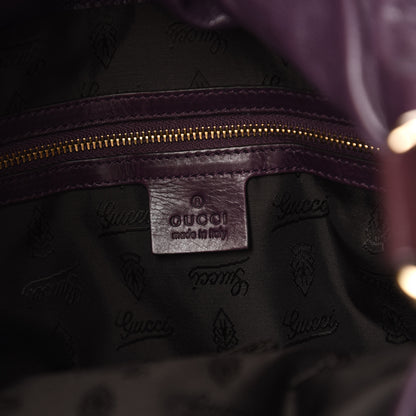 Gucci Patent Medium Hysteria Top Handle Bag Burgundy 8 of 10