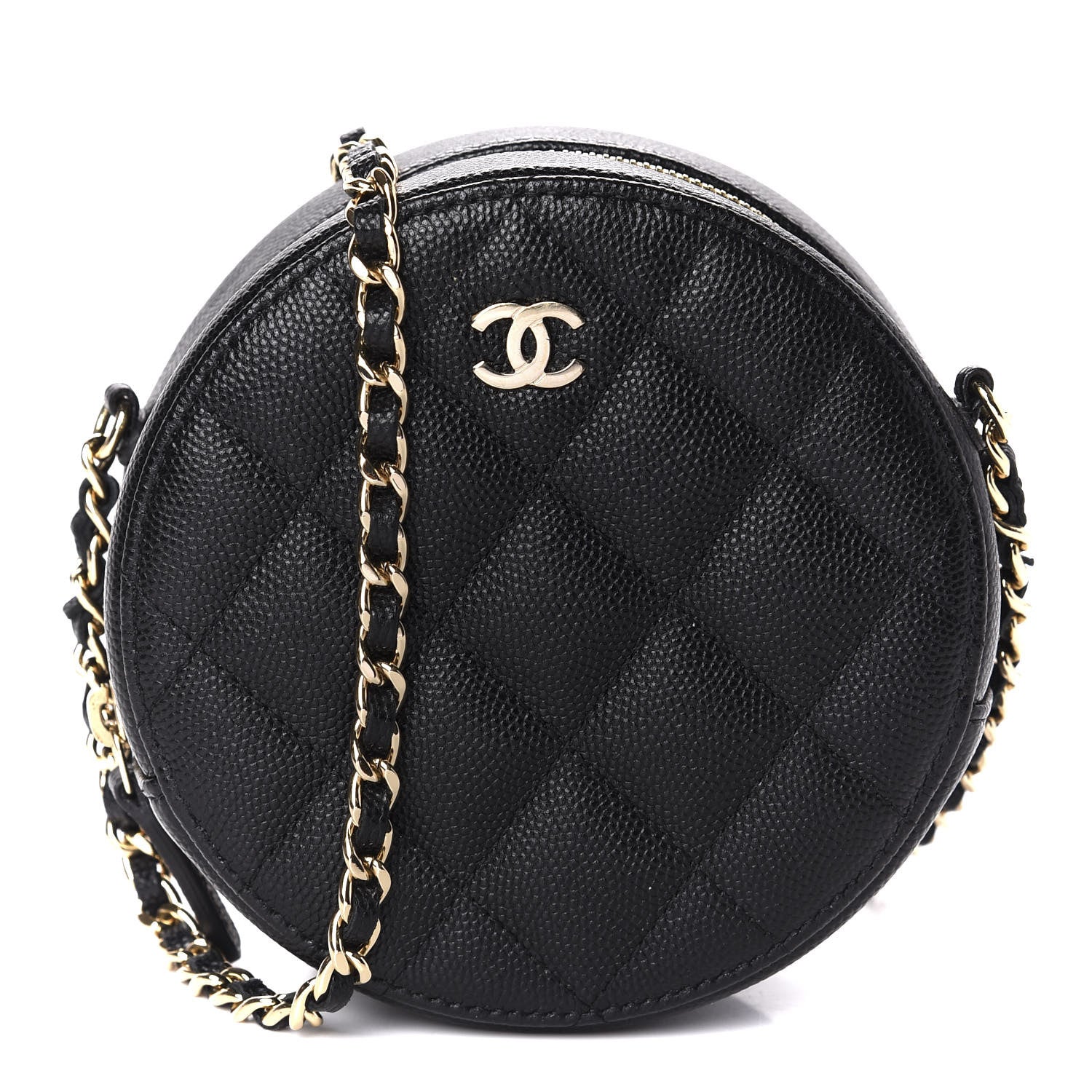 Chanel Caviar Quilted Round Clutch With Chain Black 1 of 11