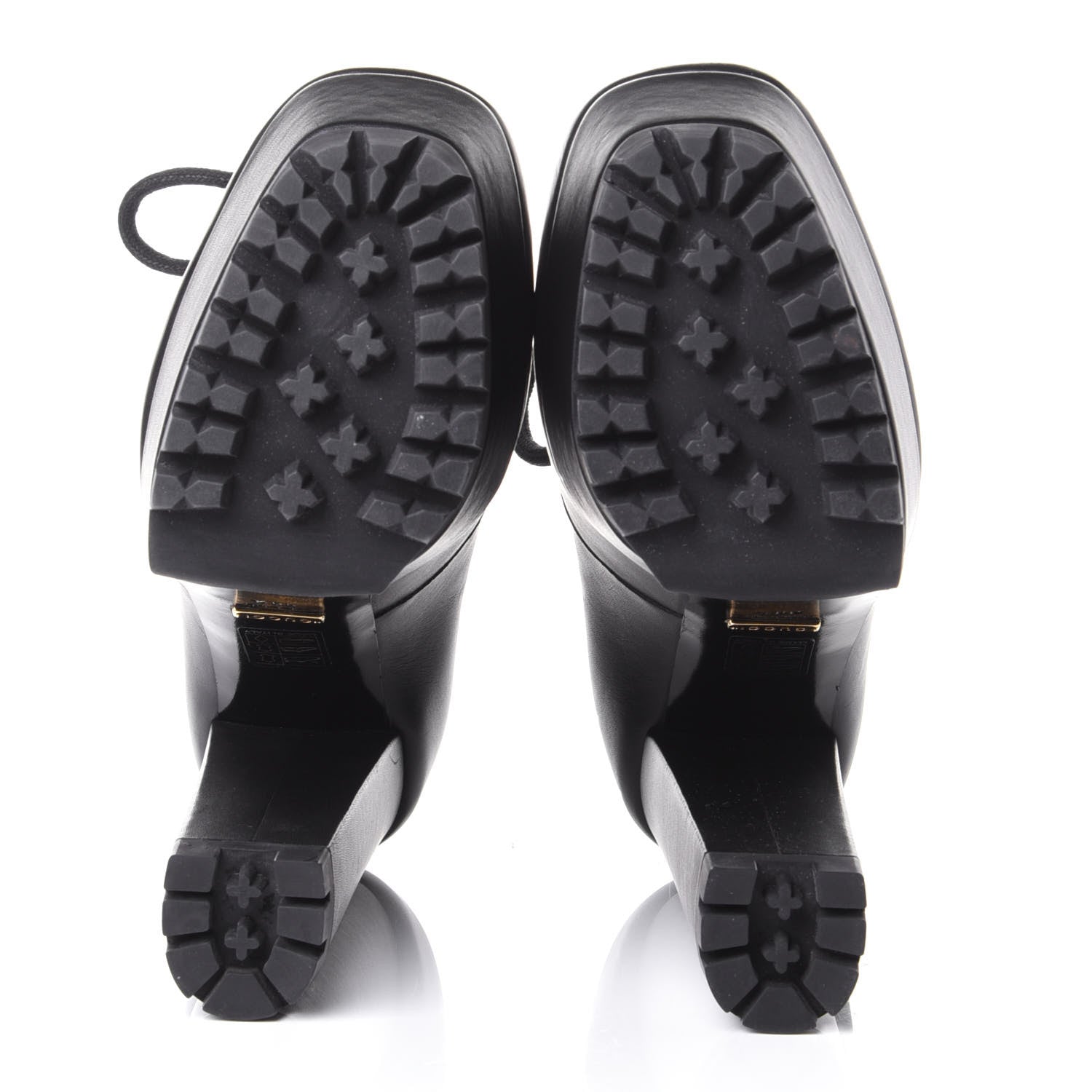 Gucci Calfskin Combat Platform Ankle Boots 38.5 Black 7 of 11