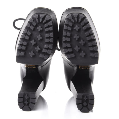 Gucci Calfskin Combat Platform Ankle Boots 38.5 Black 7 of 11