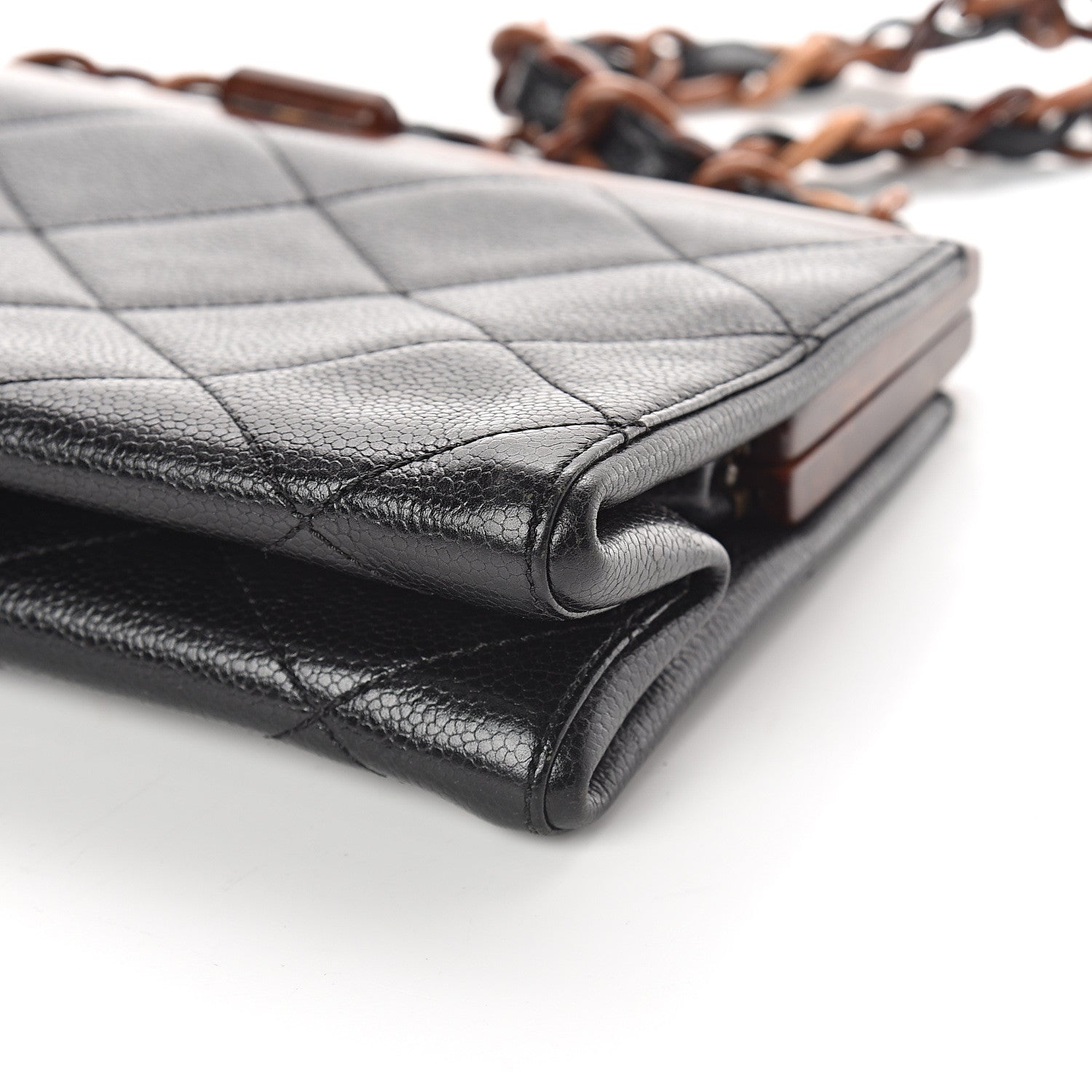 Chanel Caviar Quilted Wood Handle Clutch Black 9 of 9