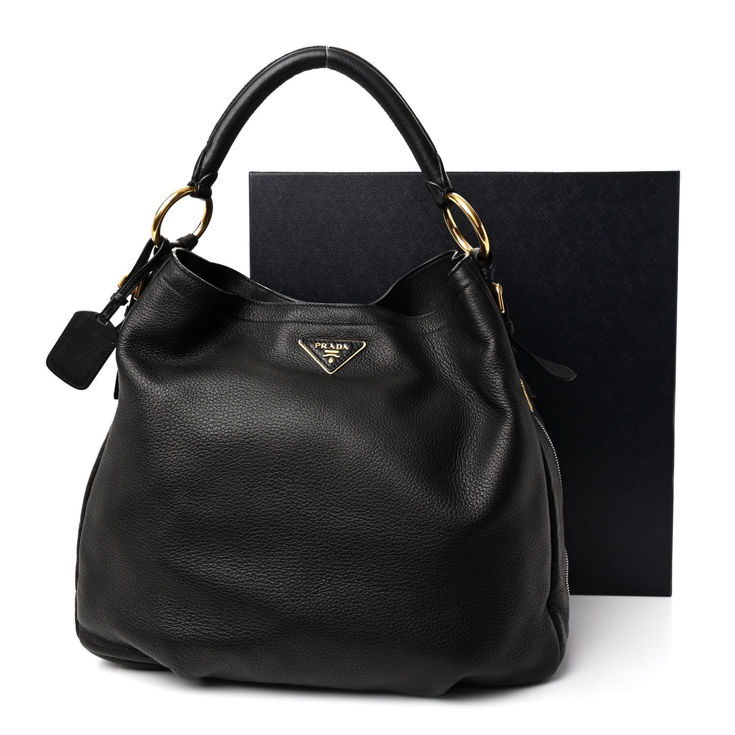 Prada Cervo Antik Hobo Black 11 of 11