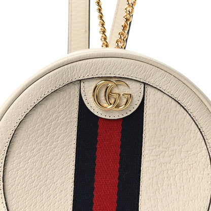 Gucci Textured Calfskin Web Mini Ophidia Round Backpack Mystic White 8 of 10
