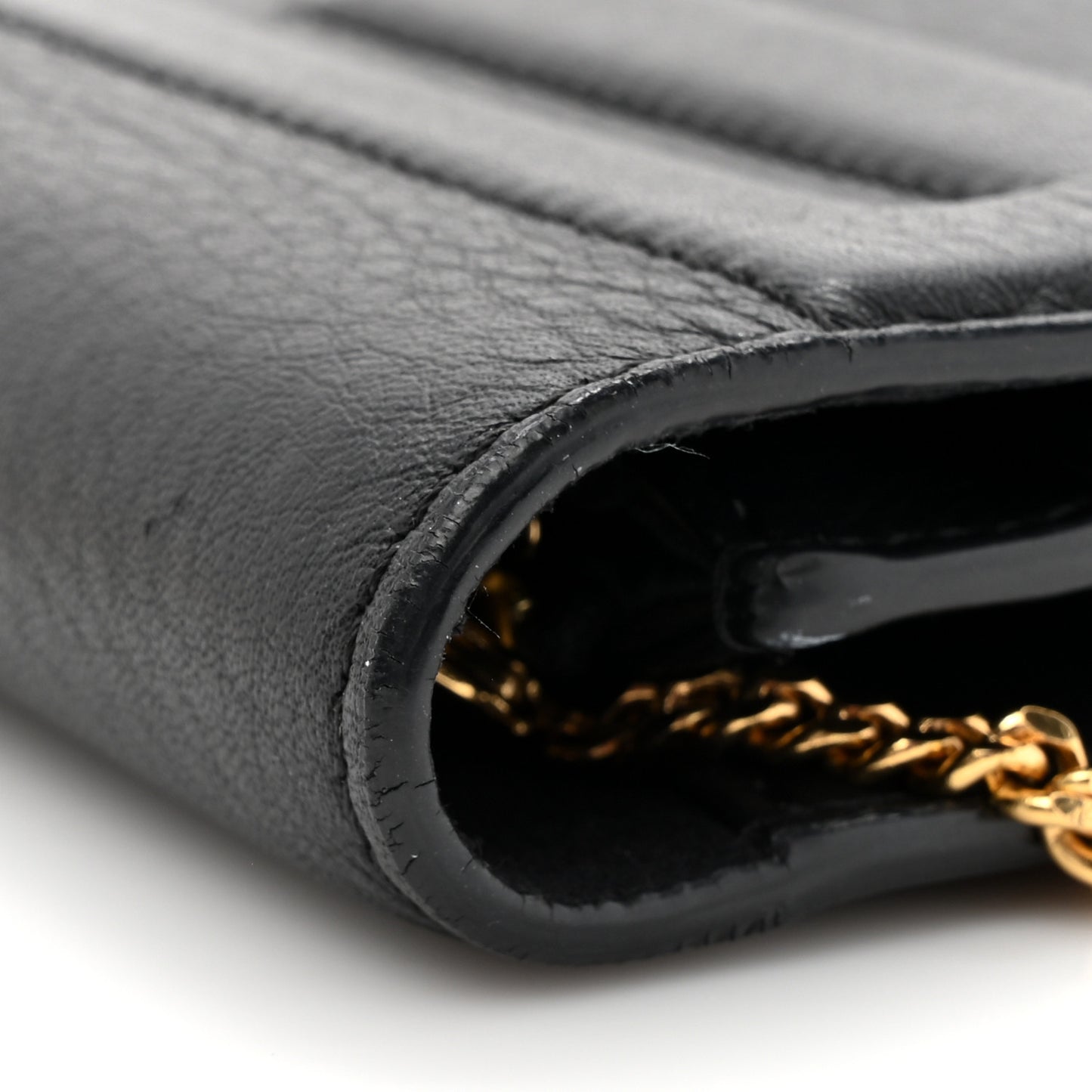 Vitello Flamingo Tube Wallet on Chain Black