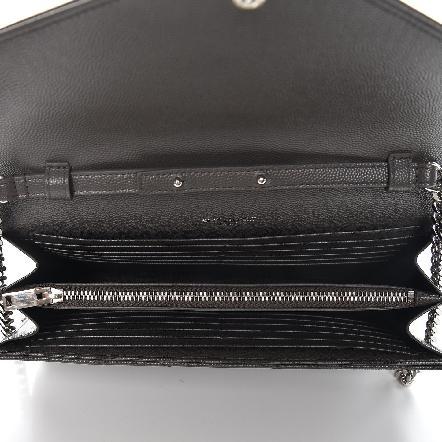 Grain De Poudre Matelasse Chevron Monogram Chain Wallet Earth
