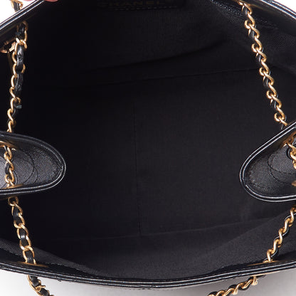 Chanel Calfskin Stitched Egyptian Amulet Drawstring Bag Black 7 of 11